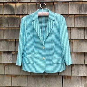 Brooks Brothers Blue and White Striped Blazer